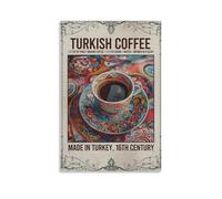 Lienzo decorativo vintage de café turco para pared, impresión en lienzo, obra de arte para sala de estar, dormitorio, baño, oficina, decoración del hogar, 30 x 45 cm