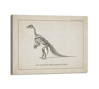 Lienzo decorativo vintage de esqueleto de dinosaurio, paleontología, pósteres de dinosaurios, fósiles, impresiones artísticas, triceratops, bocetos, imágenes, decoración de habitación de niño