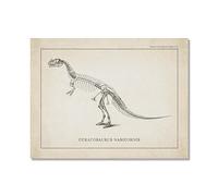 Lienzo decorativo vintage de esqueleto de dinosaurio, paleontología, pósteres de dinosaurios, fósiles, impresiones artísticas, triceratops, bocetos, imágenes, decoración de habitación de niño (SKU14