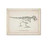 Lienzo decorativo vintage de esqueleto de dinosaurio, paleontología, pósteres de dinosaurios, fósiles, impresiones artísticas, triceratops, bocetos, imágenes, decoración de habitación de niño (SKU1,50