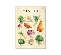 Lienzo decorativo vintage para pared con diseño de frutas y verduras de