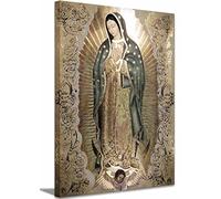 Lienzo Enmarcado Grande Con Retrato de Nuestra Señora de Guadalupe - Arte de Pared de la Virgen, Cuadros Para Decoración