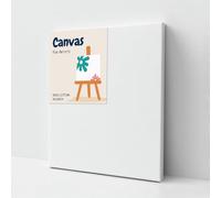 Lienzo estirado 30x30 cm 280 gsm - 100% algodón, grosor 1,5 cm, preparado para pintar, ideal para acrílico, óleo, gouache y técnicas mixtas, bastidor de madera resistente y sin ácidos