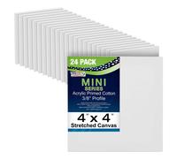 Lienzo estirado con imprimaci n profesional mini de US Art Supply de 10 x 10 cm (paquete de 24 minilienzos) - Ideal para pintar y manualidades