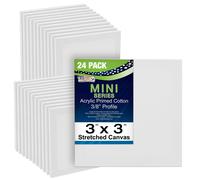 Lienzo estirado con imprimaci n profesional mini de US Art Supply de 7,6 x 7,6 cm (paquete de 24 minilienzos) - Ideal para pintar y manualidades
