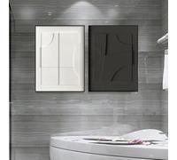 Lienzo geométrico con efecto visual nórdico, moderno, blanco y negro, arte de pared, líneas abstractas, póster impreso, decoración del hogar (70 x 100 cm, 2 unidades)