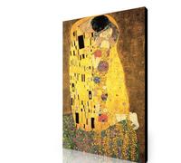 Lienzo Grande Kiss de Gustav Klimt A1 76cm x 51cm Estirado sobre un marco y listo para ser colgado