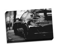 Lienzo grande modificado con marco de Porsche 911 Turbo en blanco y negro, 50,8 x 76,2 cm, A1