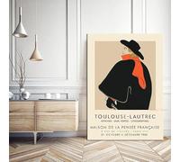 Lienzo impreso con arte de Henri Toulouse-Lautrec. Póster artístico para decoración de pared en sala de estar (30x50cm/Sin marco).