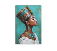Lienzo impreso con la esposa del faraón egipcio de la reina Nefertiti, arte para colgar en la pared, póster clásico egipcio para dormitorio, sala de estar, decoración del hogar, 50 x 75 cm