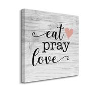 Lienzo impreso con texto en inglés "Eat Pray Love", impresiones artísticas sobre lienzo listo para colgar, refranes positivos, impresiones de pared para decoración de sala de estar, baño, dormitorio,