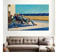 Lienzo impreso "Gente al sol" de Edward Hopper, póster de estilo nórdico, arte mural moderno para la decoración del hogar y la oficina (40x50cm/marco interno).