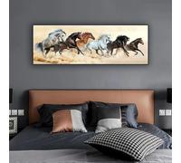 Lienzo impreso sin marco de seis caballos corriendo para decoración del hogar, arte de pared, sala de estar, dormitorio, estudio, pasillo, foto HD, estilo póster