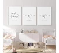 Lienzo minimalista con letrero "Esto somos nosotros", nuestra vida, nuestra historia, nuestro hogar, póster e impresión, arte de pared, decoración escandinava, 30 x 40 cm, 3 unidades, sin marco