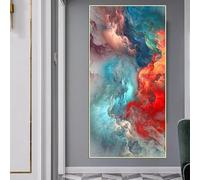 Lienzo moderno con nubes de colores, arte abstracto, póster impreso para sala de estar, hogar, dormitorio, decoración de pared (40 x 80 cm)