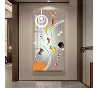 Lienzo moderno minimalista con diseño de nueve peces, ideal para decorar la entrada de la sala de estar, con el Feng Shui como atracción de riqueza (40 x 80 cm)