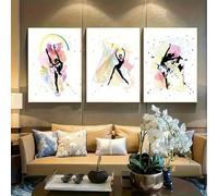 Lienzo moderno para decoración de sala de estar, póster con impresión de danza abstracta, para dormitorio, oficina, hogar, decoración de interiores (40 x 60 cm, 3 unidades)