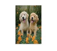 Lienzo moderno rústico para pared, diseño de perro sentado con animales sentados, pintura sobre lienzo, póster impreso, decoración para el hogar, sala de estar, dormitorio, decoración de pared, sin