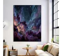 Lienzo Morado Oscuro Para Dormitorio Sala De Estar, Pósters De Arte De Pared 50X70Cm, Nebulosa Del Sueño, Sin Marco, Imágenes Estéticas, Paisaje De La Vía Láctea Pósteres Para Pared