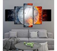 Lienzo Mural 5 Piezas, Vóleibol Cuadro Grande, Cuadro En Lienzo - 5 Partes - Cuadro Impresión, Cuadro Decoración, Lienzos 150 X 80 Cm / 59,05 X 39,37 Pulgadas -7S8Z-X0C5-6Q1X+C4Y7-4W5O/Z3W0-0G9D-O5E3-