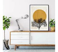 Lienzo nórdico con diseño de sol de mañana de invierno, pintura en lienzo, póster sencillo, impresiones, cuadro de pared para sala de estar, decoración del hogar (70x100 cm/sin marco)