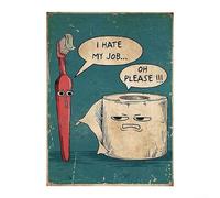 Lienzo para baño con texto en inglés "I Hate My Job Oh Please for a Laugh