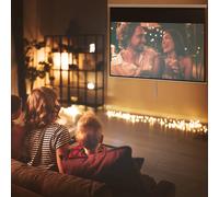 Lienzo para proyector HOMCOM 266x149 cm, 120 pulgadas, 16:9, lienzo de proyección HD 4K, lienzo enrollable para cine en casa y presentaciones de oficina