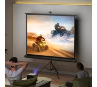 Lienzo para proyector HOMCOM con trípode de 84 pulgadas 4:3, pantalla de proyección portátil, lienzos plegables con trípode para cine en casa, camping