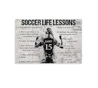 Lienzo personalizado con lecciones de vida de fútbol, regalo de fútbol para niña, 20 x 30 cm