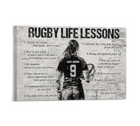 Lienzo personalizado con lecciones de vida de rugby, regalo de rugby para niñas y mujeres, 60 x 90 cm