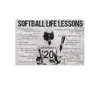 Lienzo personalizado con lecciones de vida de sóftbol, regalo de softball para niña e hija, 20 x 30 cm