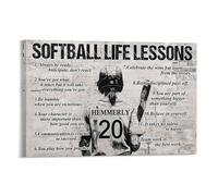 Lienzo personalizado con lecciones de vida de sóftbol, regalo de softball para niña e hija, 40 x 60 cm