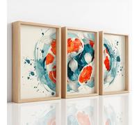 Lienzo Personalizado Foto y Lienzo Cuadros Salón Imágenes - Calidad Como Una Pintura En Muchos Tamaños, Estilo Asiático Chinoiserie Acuarela Animal Koi Estanque Yin Yang Zen, A2 | 42 x 59,4 cm