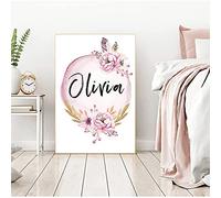 Lienzo Personalizado Nombre Cuadros Decoracion Salon Modernos Laminas Decorativas Pared Dormitorio Poster Rosa Flor 50 x 70 cm sin Marco