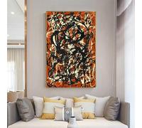 Lienzo pintado de Jackson Pollock «Forma libre», póster de obra de arte, láminas decorativas modernas para pared, decoración del hogar o sala de estar (50 x 75 cm (20 x 30 pulgadas) / Sin marco)