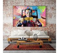 Lienzo pintura arte lobo de wall street leonardo dicaprio dinero cartel e impresión, para sala de estar dormitorio casa decoración de pared sin marco (Size : 23.6x35.4in(60x90cm))