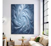 Lienzo Pintura Vórtice de mármol, Impresiones En Lujo abstracto, gris azulado Sin Marco Para Pared Decoración Para Salón Dormitorio Cafetería Hoteles Bares, Regalos, 70 x 100 cm