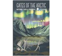 Lienzo Póster Gates of The Arctic National Park Vintage Viaje Póster Retro Pared Arte Arte Imprimir Hogar Decoración Habitación Decoración Sin Marco 30x45cm