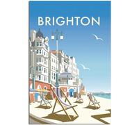 Lienzo póster Póster de viaje Vintage de Brighton, decoración decorativa para el hogar, lienzo, carteles de pared, arte Sin marco 50x75cm