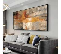 Lienzo texturizado grande para pared, arte abstracto enmarcado, pintura retro para sala de estar, dormitorio y pasillo (20 x 40 cm (8 x 16 pulgadas))