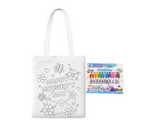 Lienzo vacío - Bolsas de la compra, bolsas de alimentos para el día de la madre, bolsa de reutilizable - Accesorios de graffiti portátiles, bolsas de alimentos ligeras para ir de compras, viajar