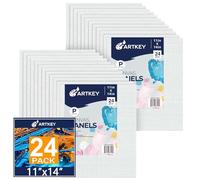 Lienzos 100% algodón para pintar con bastidor y triple imprimación de 283 g, lienzos blancos y planos, perfectos para acrílico óleo, acuarela y témpera, 28 x 35,5 cm, 24 unidades