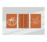 lienzos con hojas de otoño, calabazas y naranjas, póster "Hola Otoño", impresiones artísticas retro estéticas para dormitorio, decoración del hogar, 40 x 50 cm