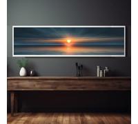 Lienzos con imágenes de puestas de sol, pintura horizontal alargada, arte de pared alargado y estrecho, arte de pared en lienzo alto y delgado, láminas con imágenes de amaneceres (40x120cm/sin marco)