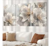 lienzos de flores blancas de moda para pared, arte de pared con flores hermosas en flor, cuadros de pared con estampado de flores abstractas (20x30 cm/sin marco)