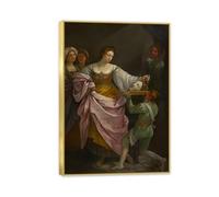 Lienzos de Pintores Famosos Guido Reni Cuadro en Lienzo Reproducciones de Arte Salomé con la Cabeza de Santo Cuadros de Pintores Famosos Impresión Decoracion Salon Modernos 70x50cm Marco dorado