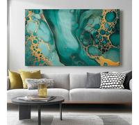 Lienzos decorativos 100l x50an cm Sin marco Cuadro Sobre Lienzo Moderno Abstracto Arte Fluido Lujo Dormitorio Cocina Cuadros Pared Imágenes Cuadros Decoracion Salon Wall Oro verde