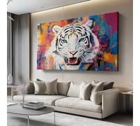 Lienzos decorativos 100l x50an cm Sin marco Cuadro Sobre Lienzo Moderno Animal Tigre Blanco Retrato Dormitorio Cocina Cuadros Pared Imágenes Cuadros Decoracion Salon Wall Color