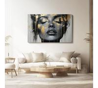 Lienzos decorativos 100l x50an cm Sin marco Cuadro Sobre Lienzo Moderno Belleza abstracta, retrato misterioso Dormitorio Cocina Cuadros Pared Imágenes Cuadros Decoracion Salon Wall Oro negro