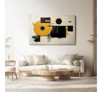 Lienzos decorativos 100l x50an cm Sin marco Cuadro Sobre Lienzo Moderno Pintura abstracta circular moderna Dormitorio Cocina Cuadros Pared Imágenes Cuadros Decoracion Salon Wall Negro Amarillo